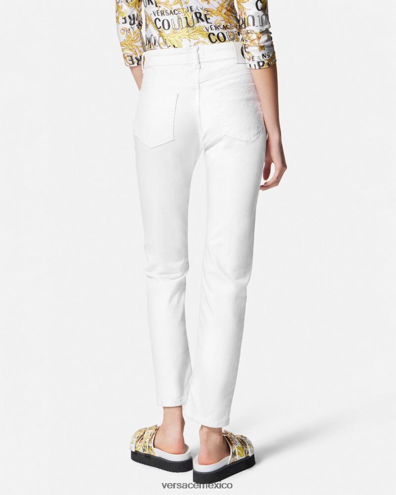 Versace vaqueros ajustados blanco ropa mujer 84626J2236