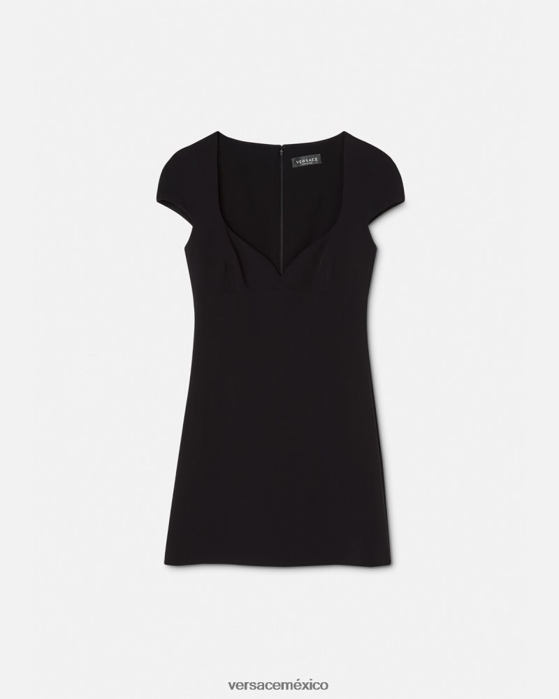Versace minivestido recto negro ropa mujer 84626J43