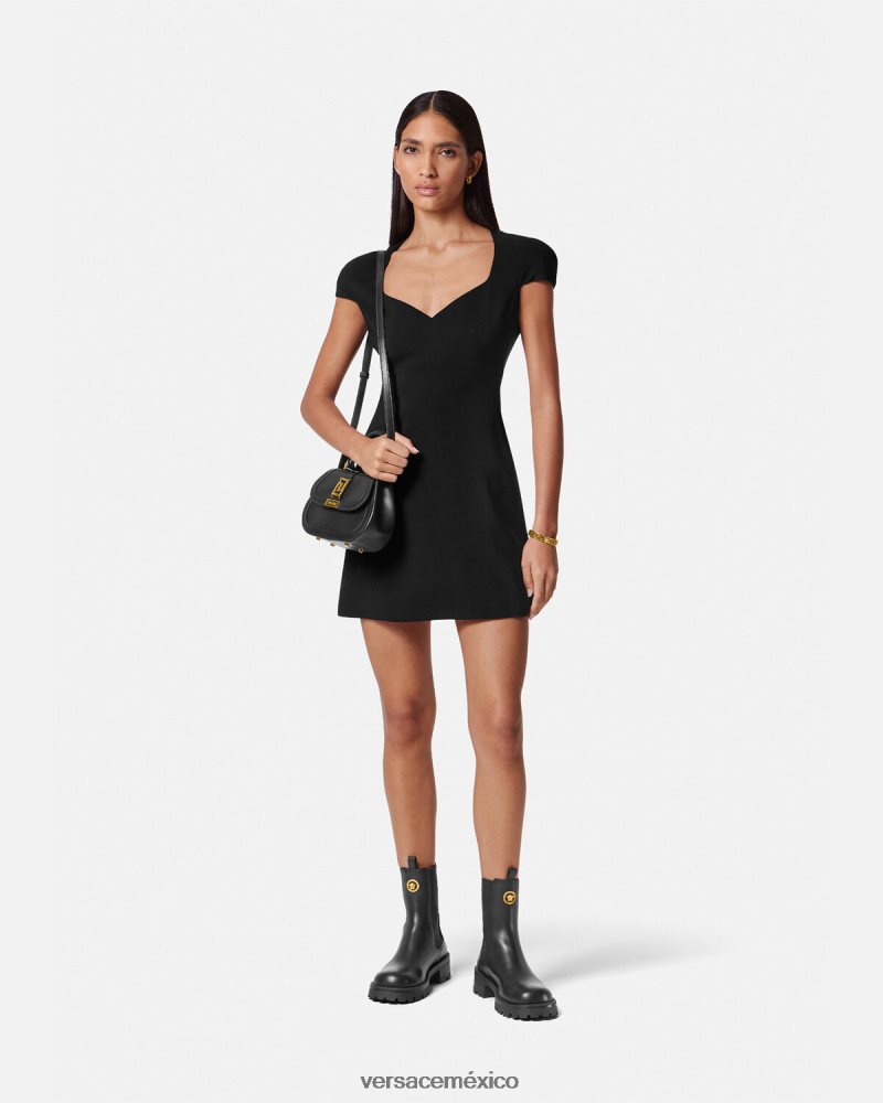 Versace minivestido recto negro ropa mujer 84626J43