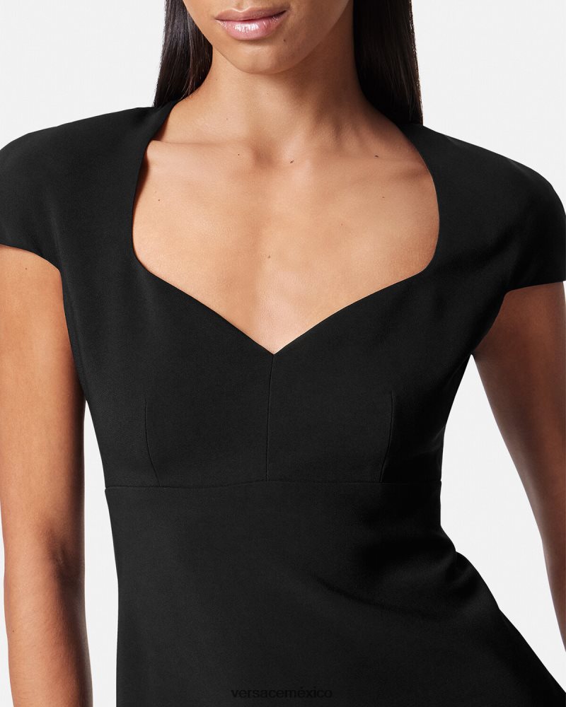 Versace minivestido recto negro ropa mujer 84626J43
