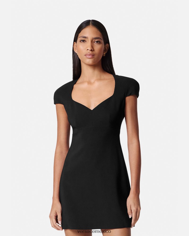 Versace minivestido recto negro ropa mujer 84626J43