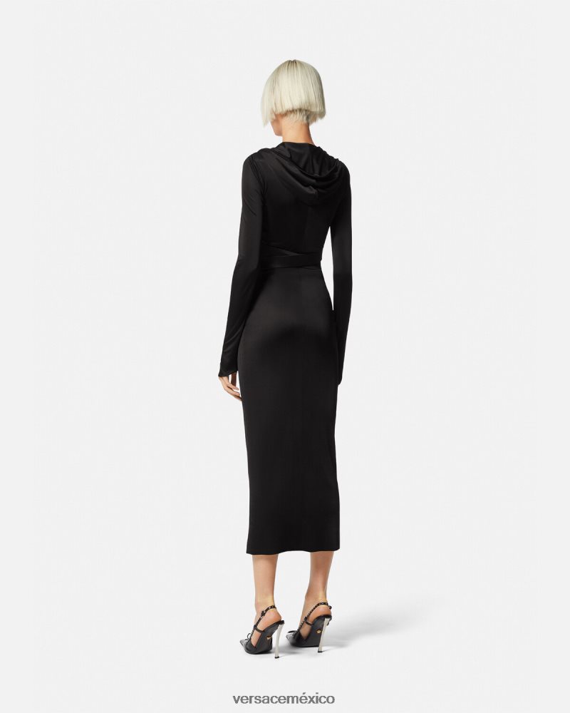 Versace vestido con capucha de medusa '95 negro ropa mujer 84626J36