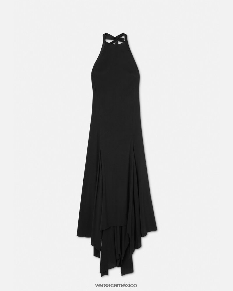 Versace vestido con cuello halter y lazo un color ropa mujer 84626J21