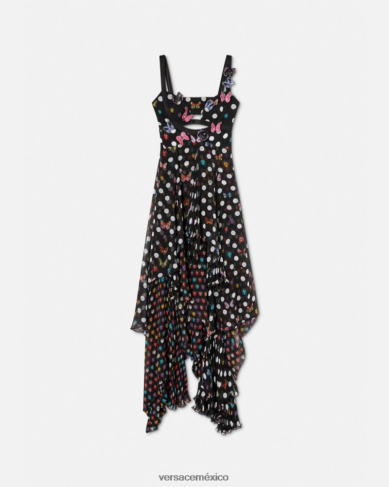 Versace vestido con mariposas bordadas un color ropa mujer 84626J1