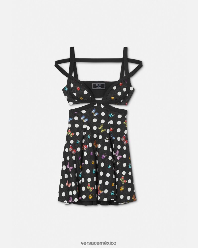 Versace vestido corto con aberturas de mariposas un color ropa mujer 84626J8