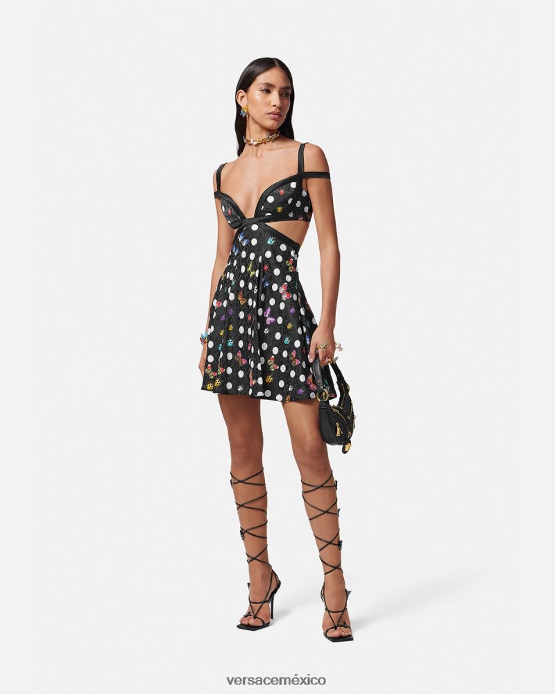 Versace vestido corto con aberturas de mariposas un color ropa mujer 84626J8