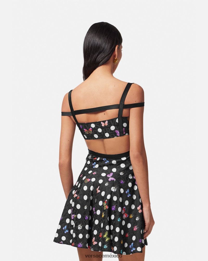 Versace vestido corto con aberturas de mariposas un color ropa mujer 84626J8