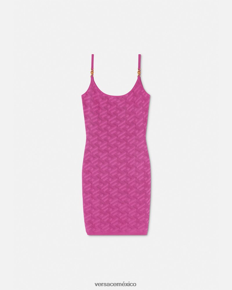 Versace vestido corto con medusa '95 y la greca fucsia ropa mujer 84626J65