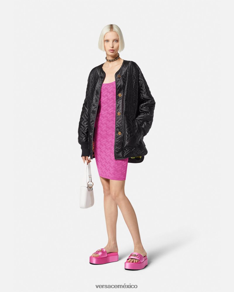 Versace vestido corto con medusa '95 y la greca fucsia ropa mujer 84626J65