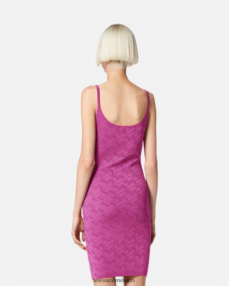 Versace vestido corto con medusa '95 y la greca fucsia ropa mujer 84626J65
