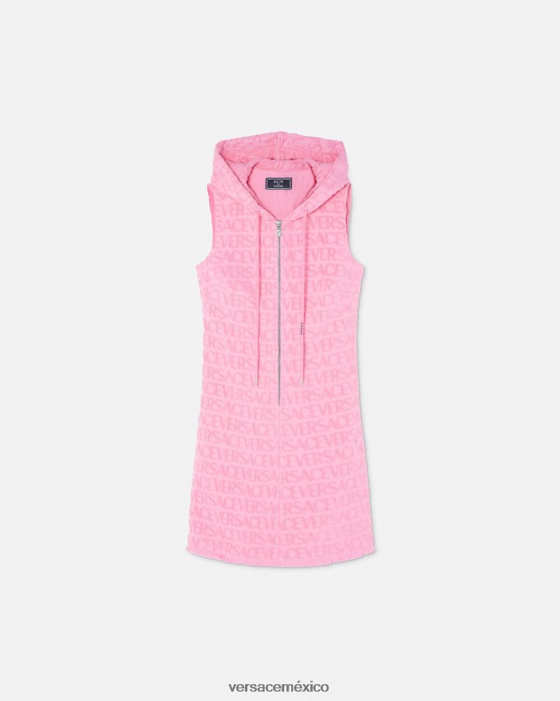 Versace vestido corto de toalla rosa ropa mujer 84626J9