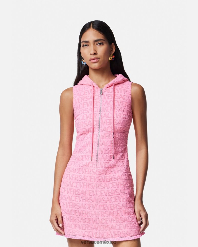 Versace vestido corto de toalla rosa ropa mujer 84626J9