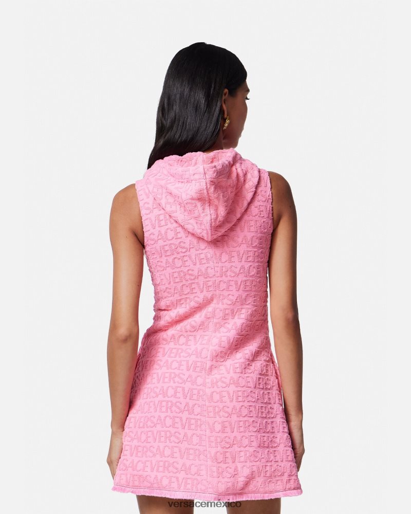 Versace vestido corto de toalla rosa ropa mujer 84626J9