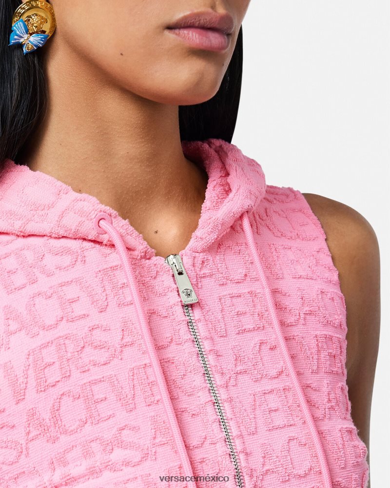 Versace vestido corto de toalla rosa ropa mujer 84626J9