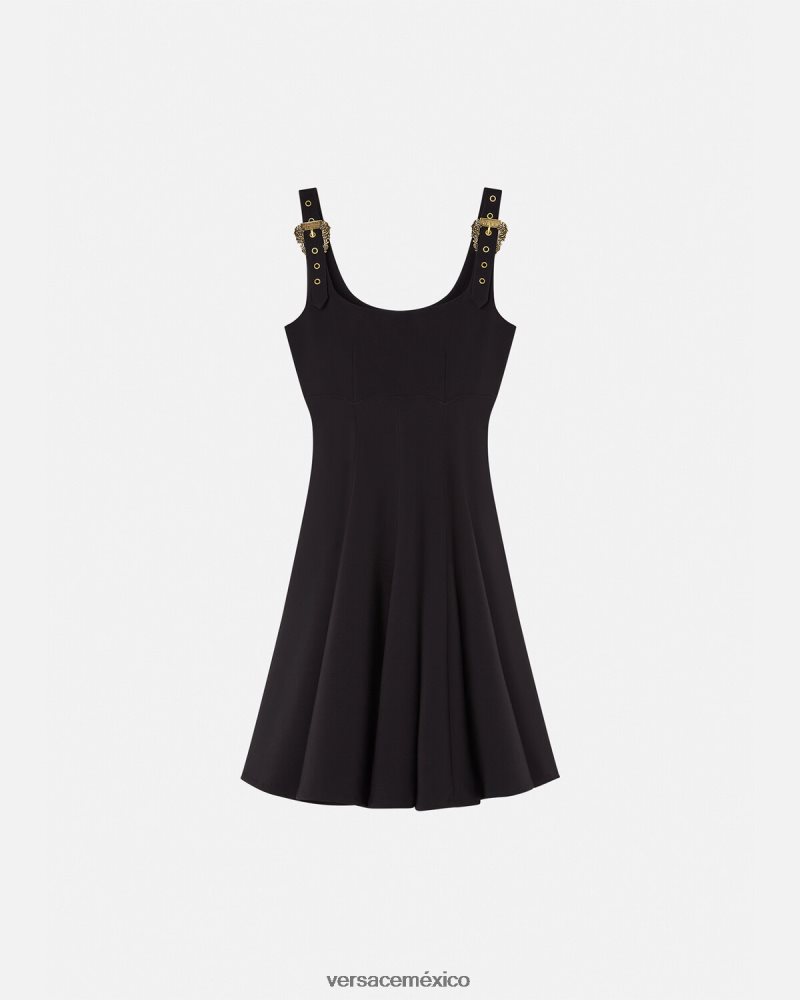 Versace vestido de alta costura barroca con 1 hebilla negro ropa mujer 84626J2198