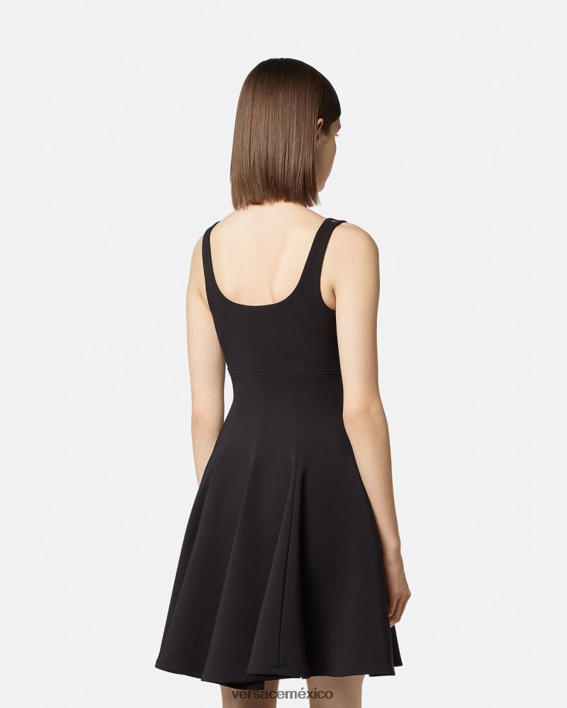 Versace vestido de alta costura barroca con 1 hebilla negro ropa mujer 84626J2198