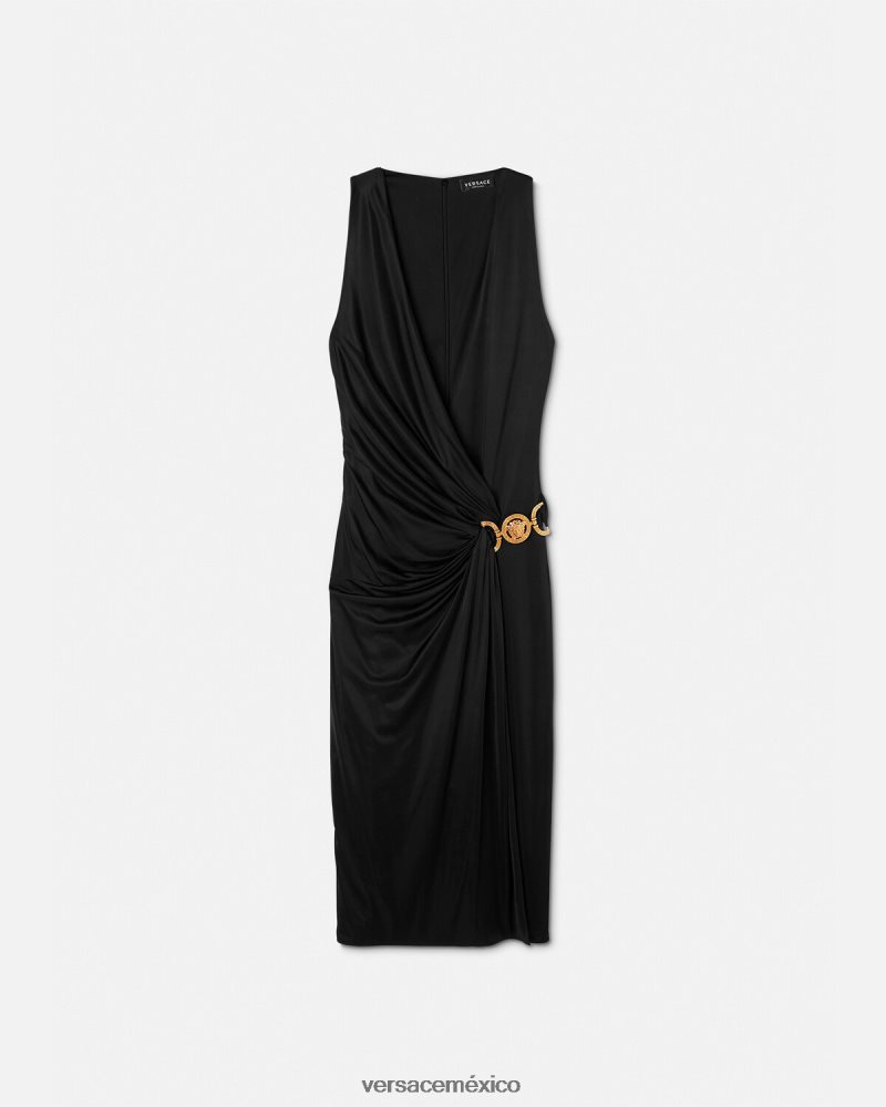 Versace vestido midi con medusa '95 negro ropa mujer 84626J29