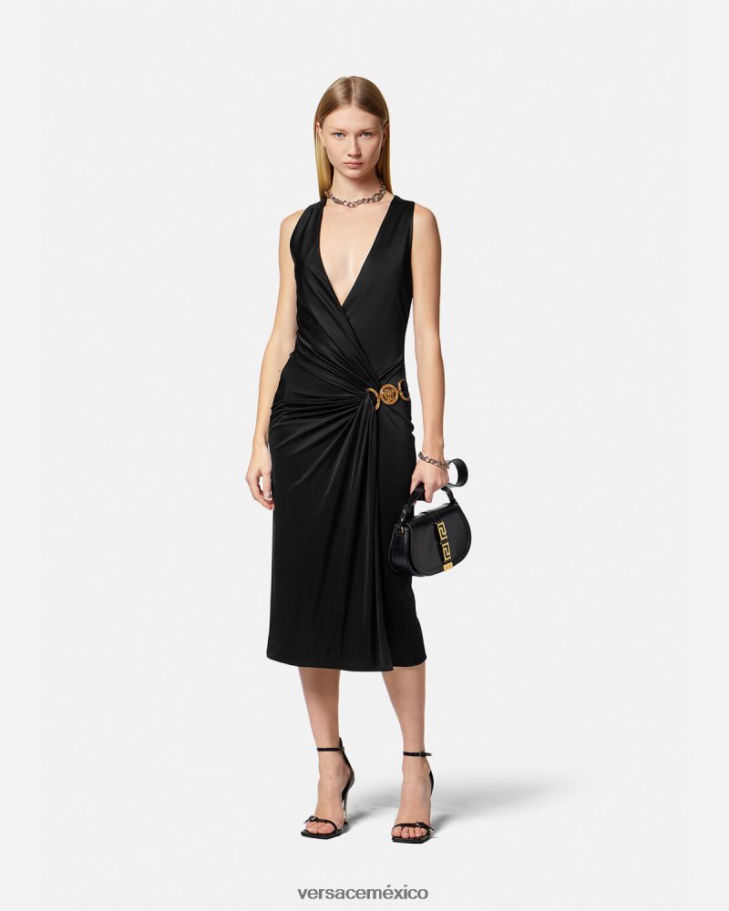 Versace vestido midi con medusa '95 negro ropa mujer 84626J29