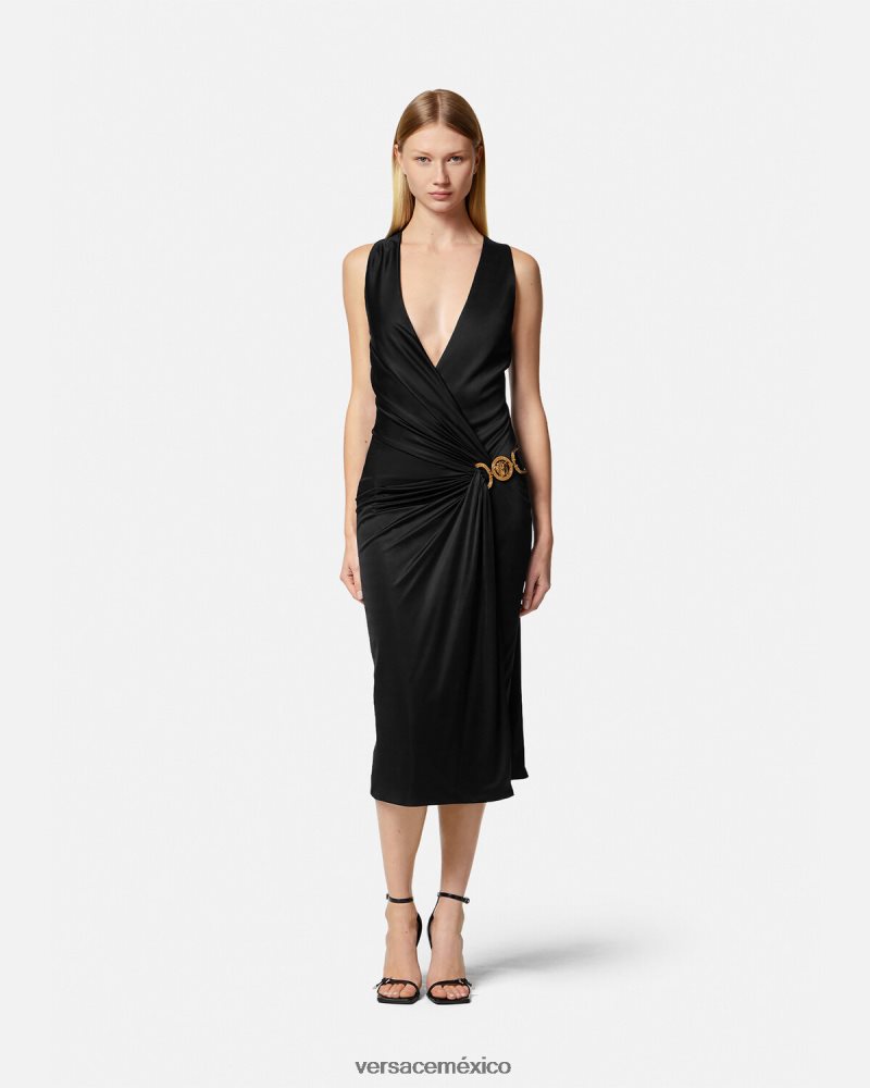 Versace vestido midi con medusa '95 negro ropa mujer 84626J29