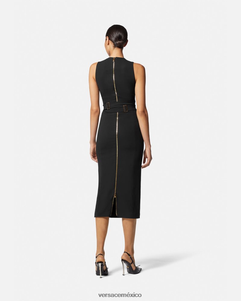 Versace vestido midi con medusa '95 negro ropa mujer 84626J35