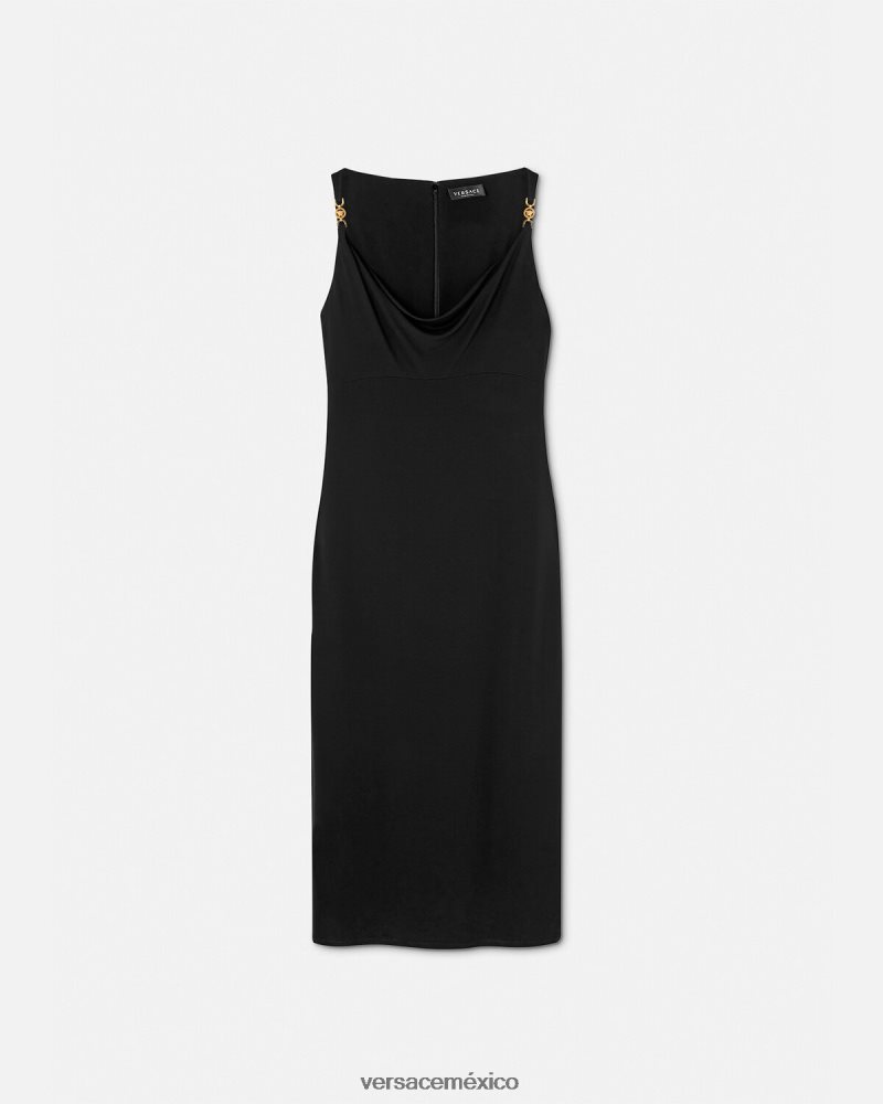 Versace vestido midi con medusa '95 negro ropa mujer 84626J40