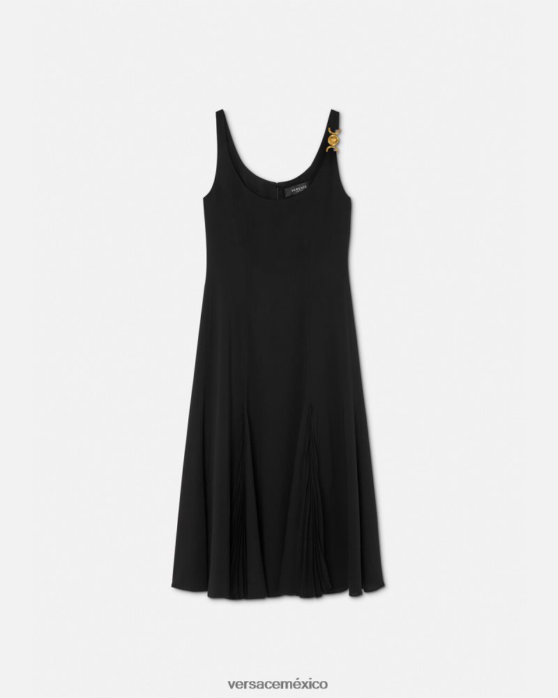 Versace vestido midi con medusa '95 negro ropa mujer 84626J41