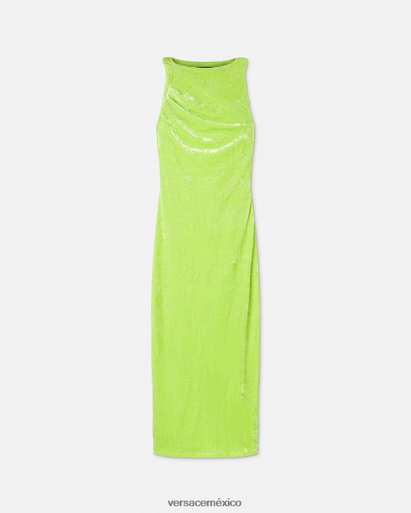 Versace vestido midi de terciopelo enrollado cal ropa mujer 84626J75