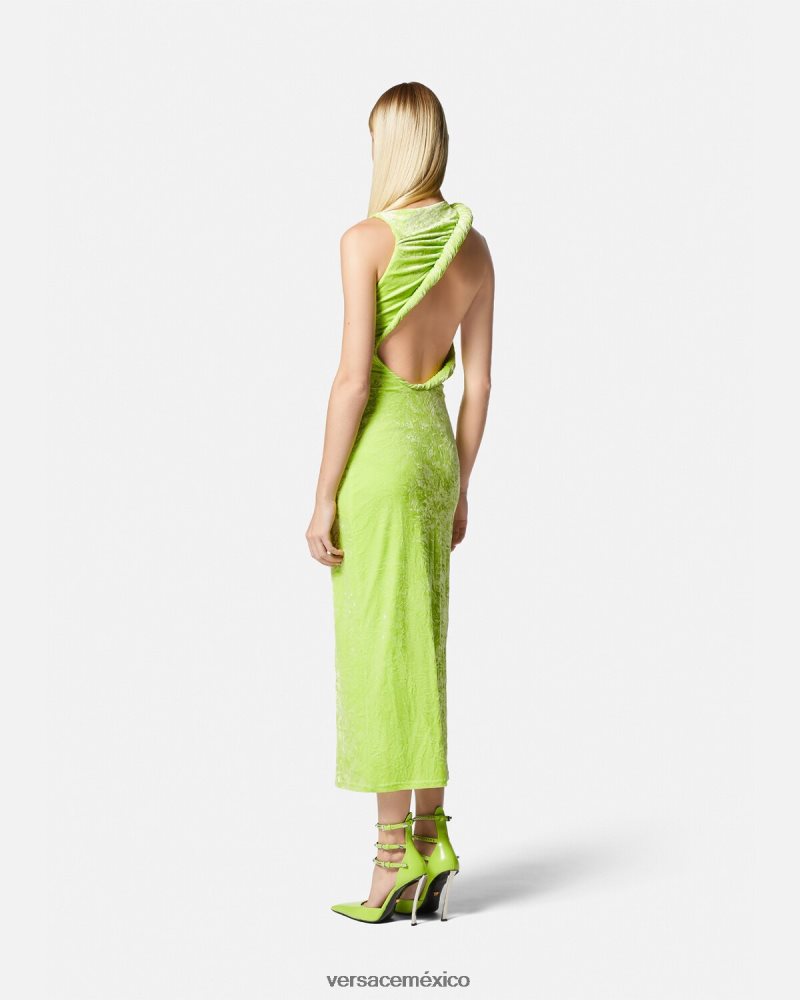Versace vestido midi de terciopelo enrollado cal ropa mujer 84626J75