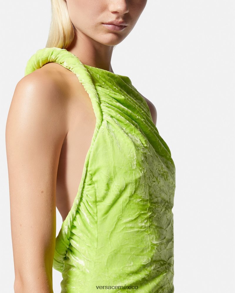 Versace vestido midi de terciopelo enrollado cal ropa mujer 84626J75