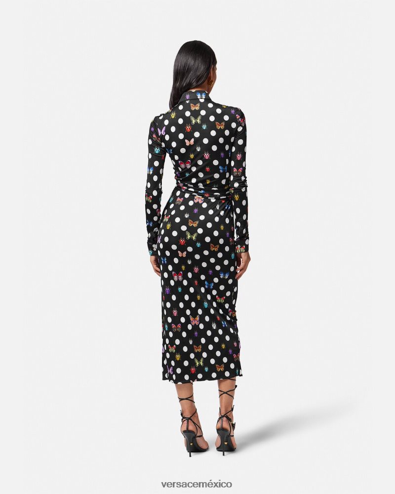 Versace vestido midi estilo camisa con mariposas y medusa '95 imprimir ropa mujer 84626J4