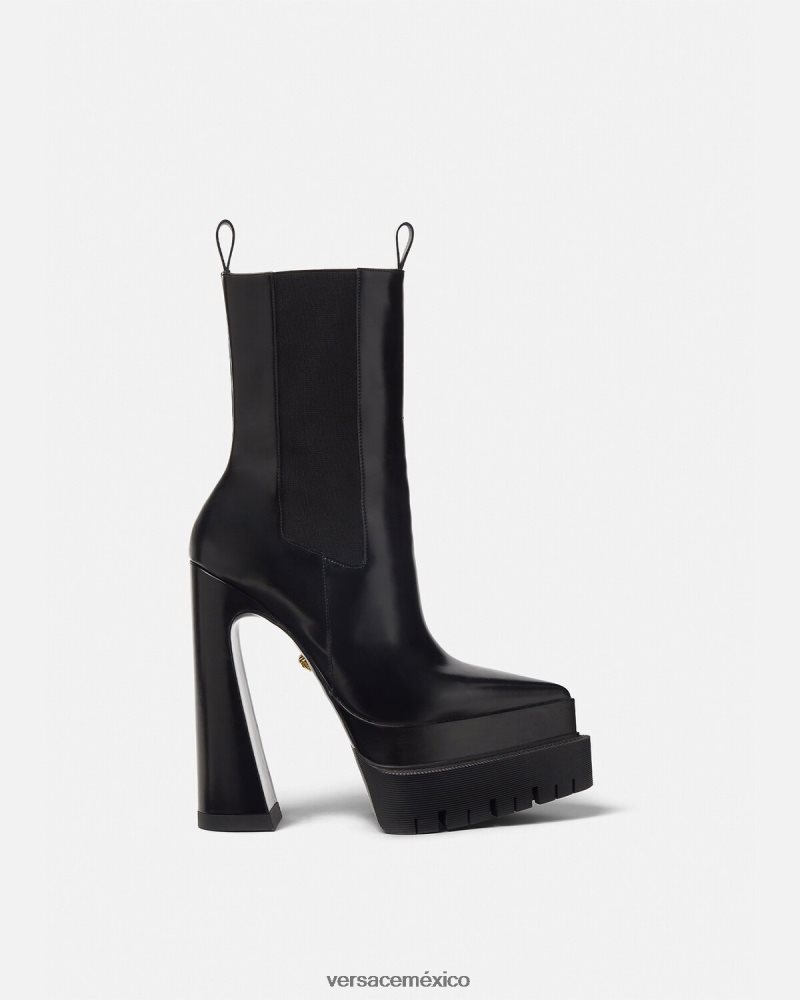 Versace botas aevitas con plataforma puntiaguda negro zapato mujer 84626J419