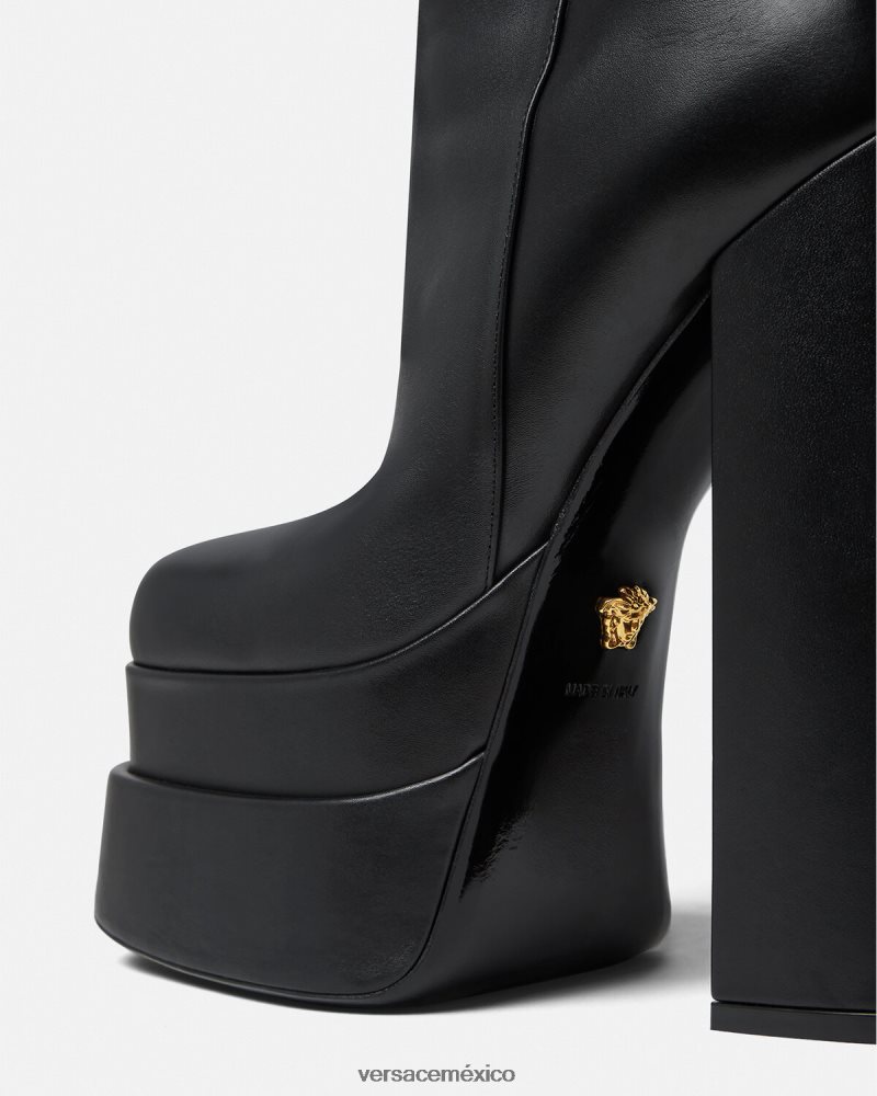 Versace botas aevitas plataforma negro zapato mujer 84626J407