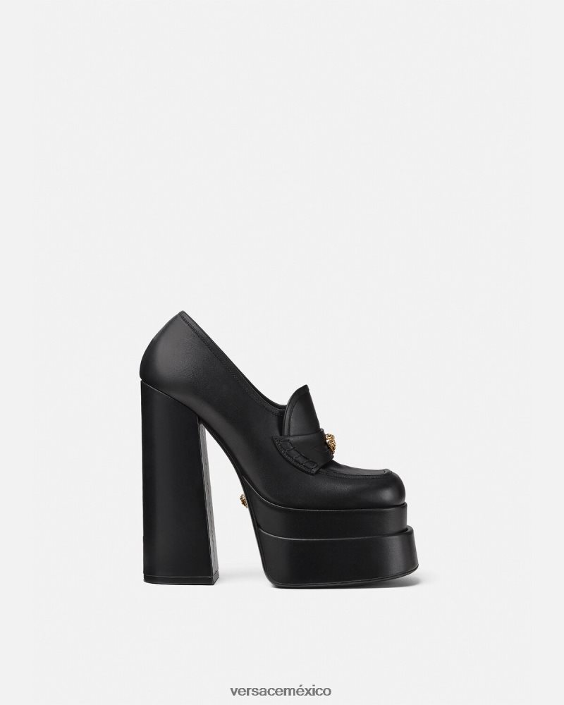 Versace mocasines con plataforma aevitas negro zapato mujer 84626J430