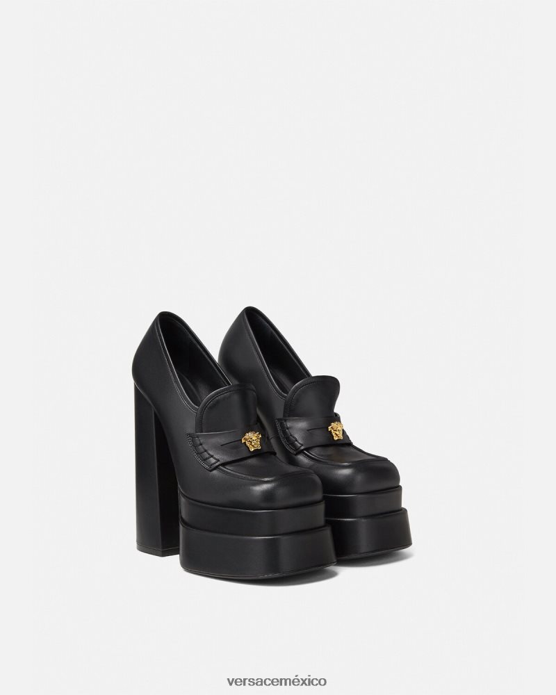 Versace mocasines con plataforma aevitas negro zapato mujer 84626J430