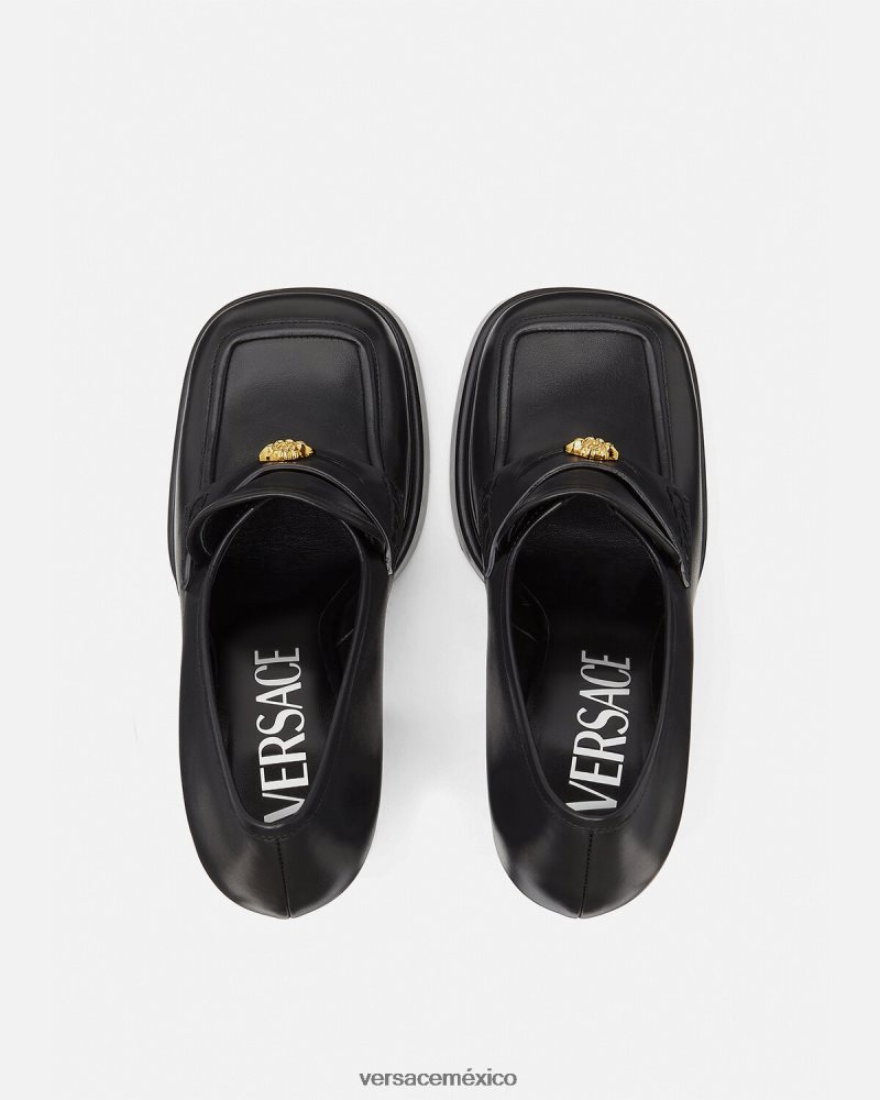 Versace mocasines con plataforma aevitas negro zapato mujer 84626J430