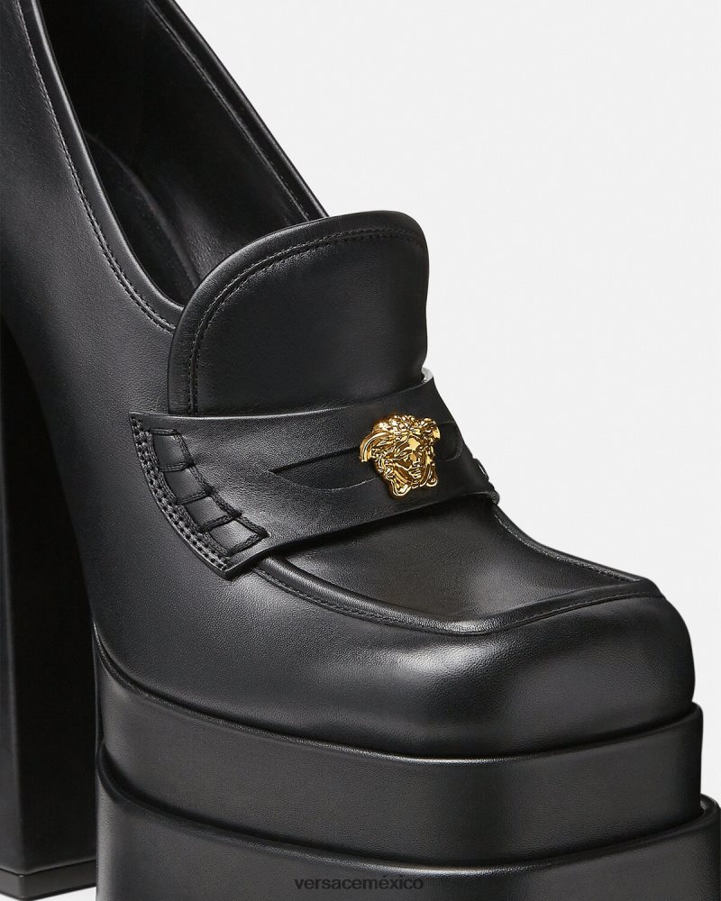 Versace mocasines con plataforma aevitas negro zapato mujer 84626J430