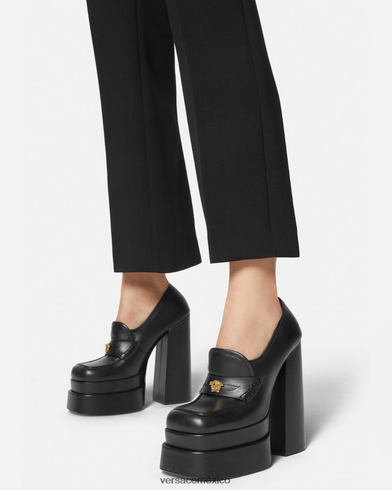 Versace mocasines con plataforma aevitas negro zapato mujer 84626J430