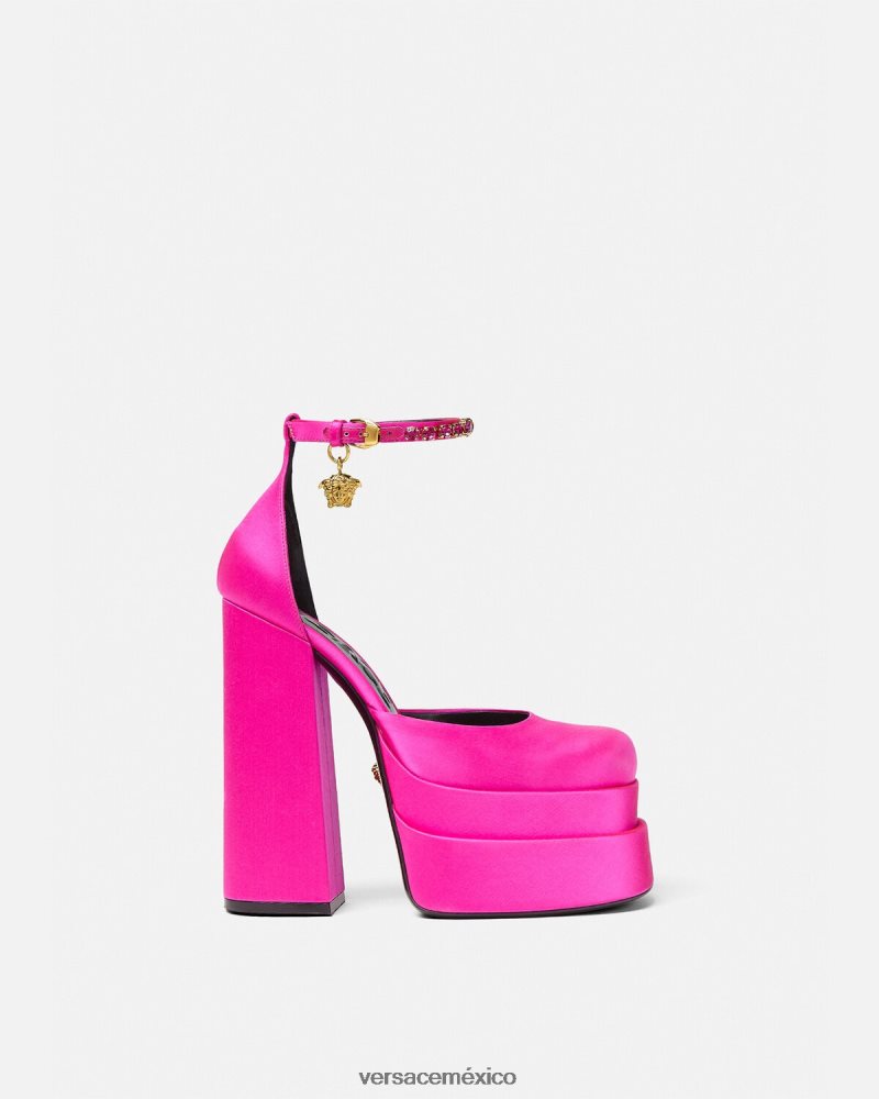 Versace zapatos de salón con plataforma medusa aevitas fucsia zapato mujer 84626J410