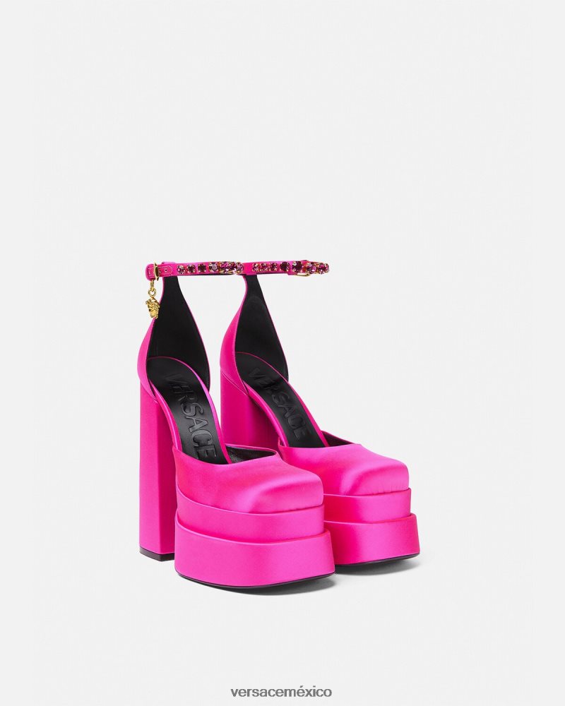 Versace zapatos de salón con plataforma medusa aevitas fucsia zapato mujer 84626J410
