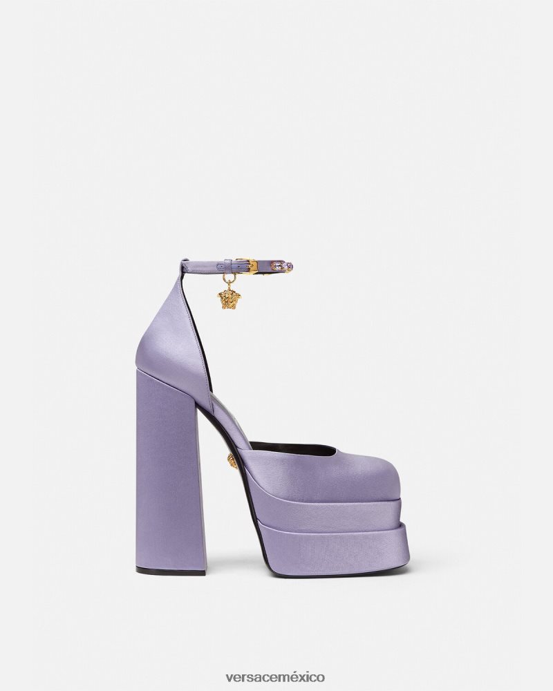 Versace zapatos de salón con plataforma medusa aevitas lila zapato mujer 84626J422