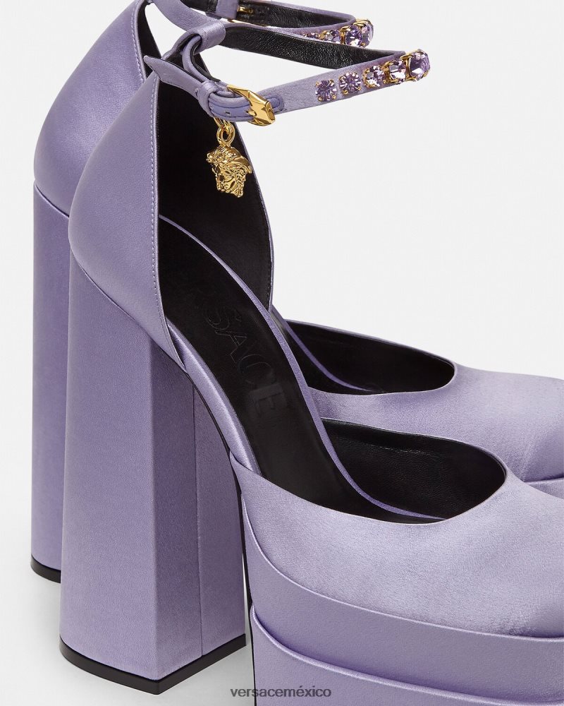 Versace zapatos de salón con plataforma medusa aevitas lila zapato mujer 84626J422