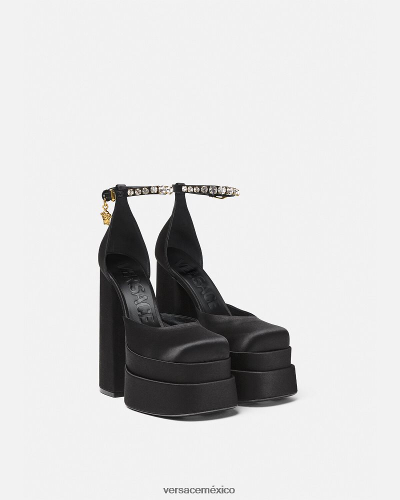 Versace zapatos de salón con plataforma medusa aevitas negro zapato mujer 84626J409