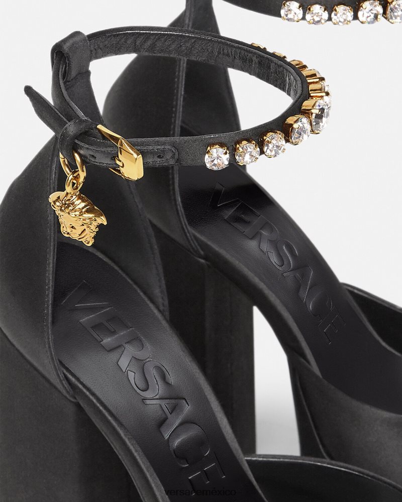 Versace zapatos de salón con plataforma medusa aevitas negro zapato mujer 84626J409