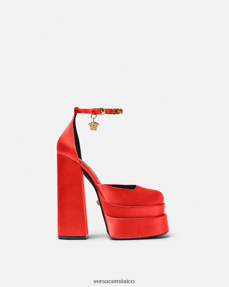 Versace zapatos de salón con plataforma medusa aevitas rojo zapato mujer 84626J412