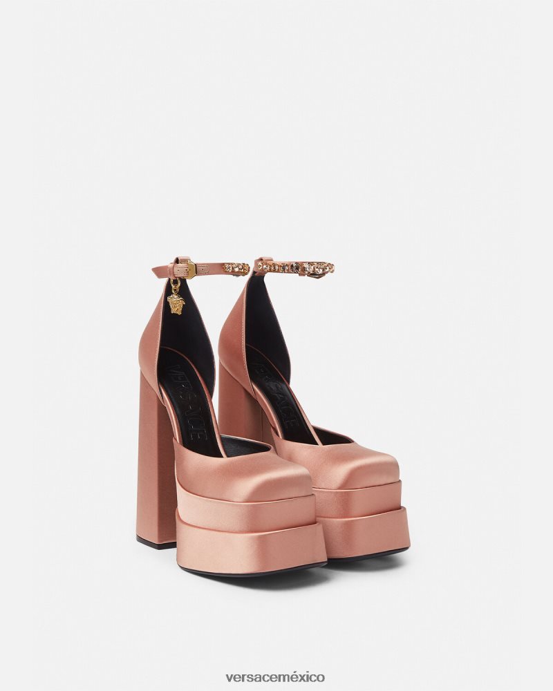 Versace zapatos de salón con plataforma medusa aevitas rosa zapato mujer 84626J411