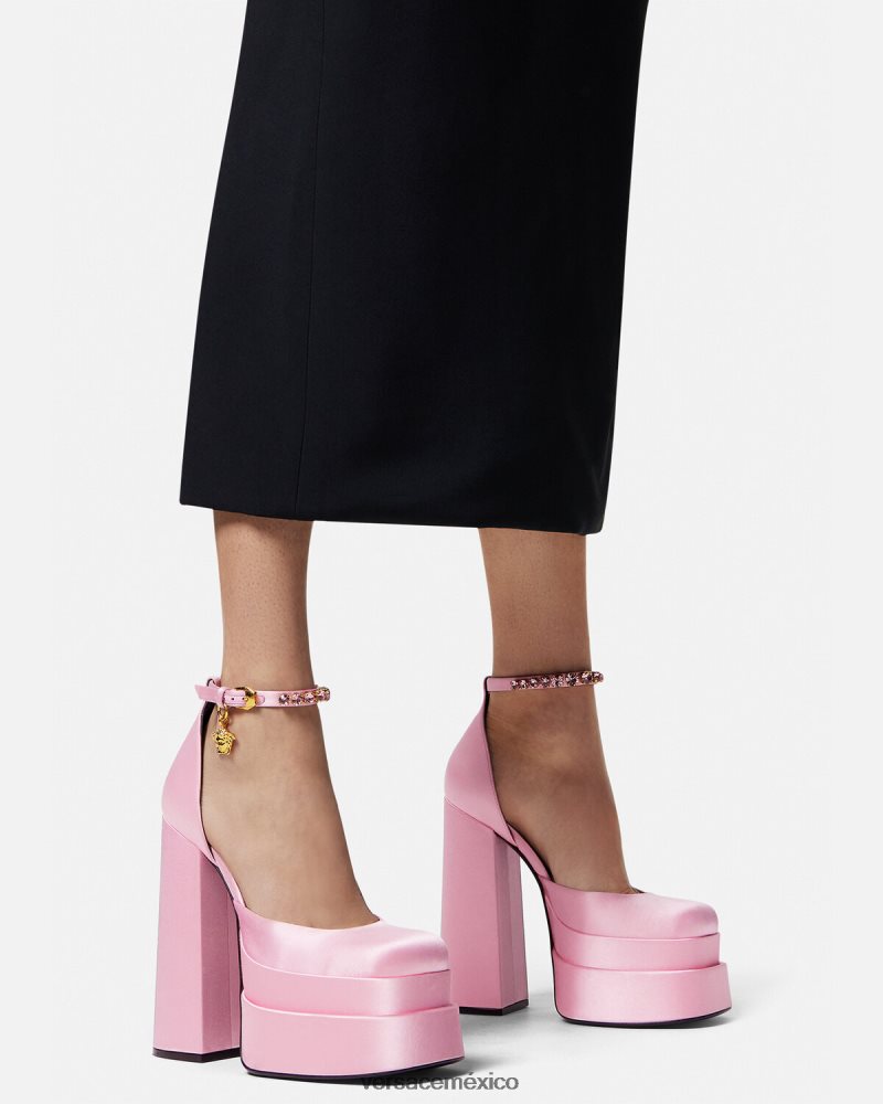 Versace zapatos de salón con plataforma medusa aevitas rosa zapato mujer 84626J423