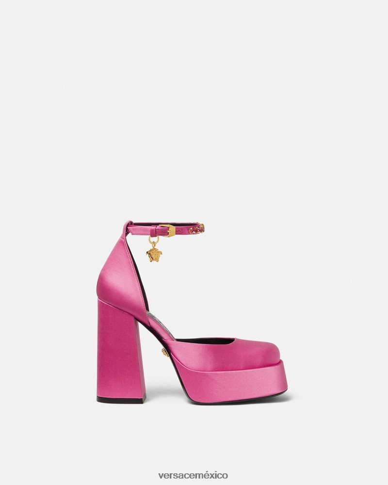Versace zapatos de tacón con plataforma única medusa aevitas rosa zapato mujer 84626J414