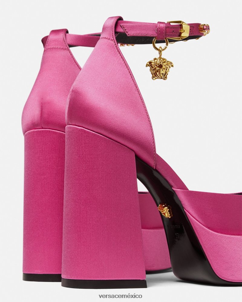 Versace zapatos de tacón con plataforma única medusa aevitas rosa zapato mujer 84626J414