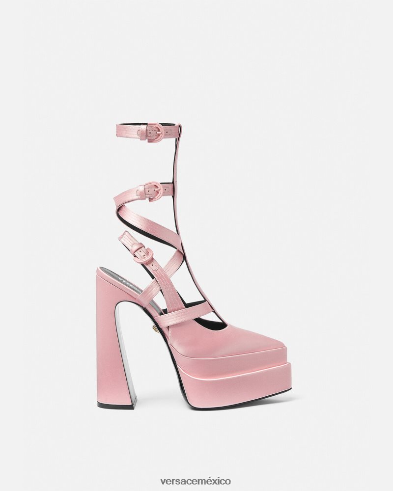 Versace zapatos de tacón con plataforma puntiaguda aevitas rosa zapato mujer 84626J405