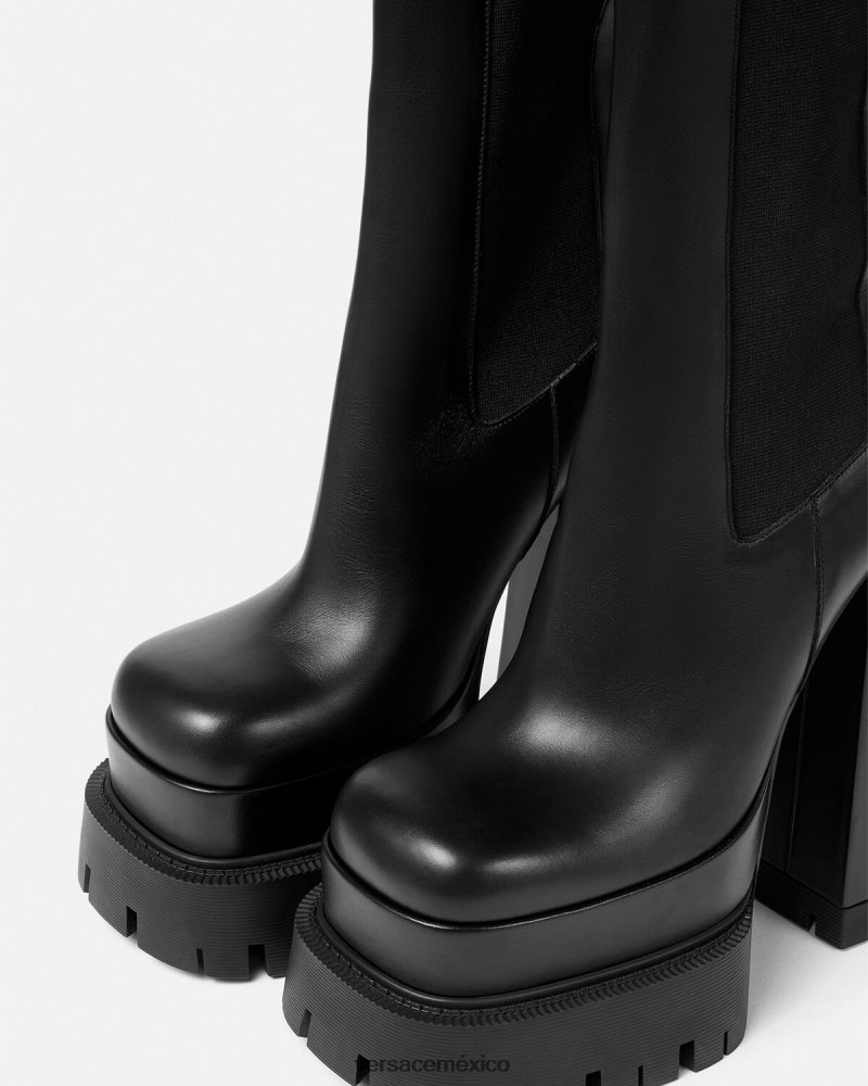 Versace botas aevitas plataforma negro zapato mujer 84626J479
